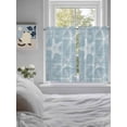 thumbnail image 3 of Blue White Starfish Bathroom Window Curtain, Coastal Ocean Summer Sea Nautical Light Filtering Coffee Kitchen Curtains, Bedroom Living Room Curtains 2 Panel 84"x54", 3 of 6