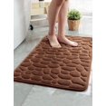 thumbnail image 3 of alfombrilla de baño de terciopelo coral ultra suave con relieve de piedra: antideslizante, adecuada para duchas y baños, lavable a máquina, 3 of 5
