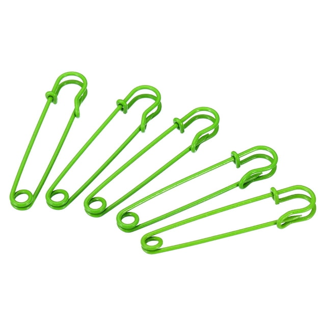Uxcell Safety Pins 2.95 Inch Large Metal Sewing Pins Green 30Pcs