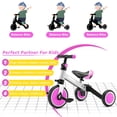 thumbnail image 4 of KORIMEFA 5 in 1 Kids Tricycle for 1-4 year olds, Toddler Bike Kids Trike for Balance Training, Baby Bike with Push Handle for Boy Girl, 4 of 15