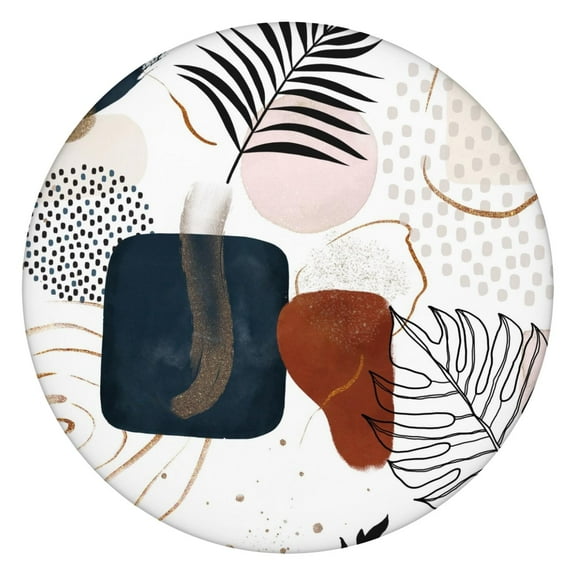 Elastic Fit Boho Style Tablecloth Waterproof Oxford Fabric for 45-52" Table, Ideal for Kitchen, Balcony, or Holiday Celebrations