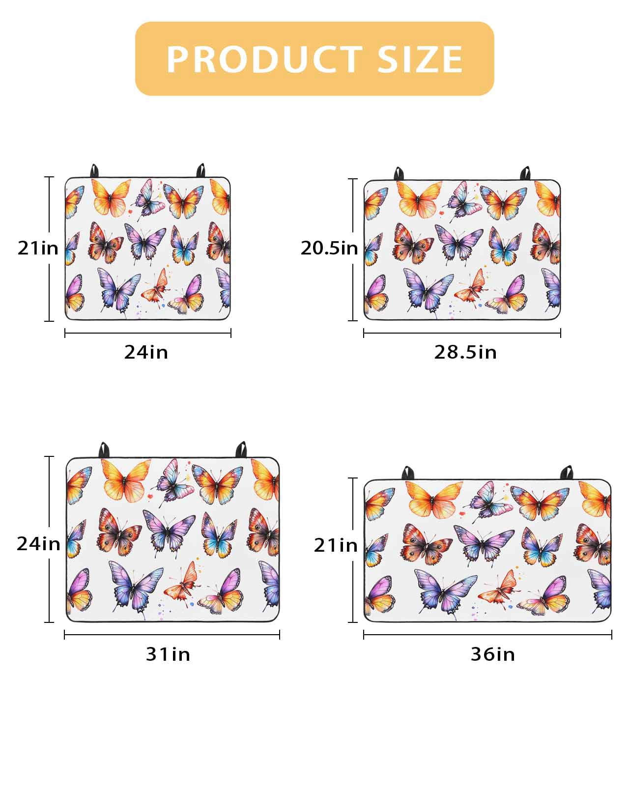 nqOlkjepod Large Induction Cooktop Protector Mat 36"x21", Modern Butterfly Stove Top Covers for Electric Stove, Spring Summer Watercolor Rustic Stove Burner Cover Mats, Glass Top Stove Cover