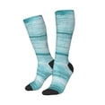 thumbnail image 2 of Fotbe Teal Turquoise Wood print Women's Men's Novelty Crew Socks Cotton Socks Knee High Socks for Walking,Running,Nurses,Pregnancy, 2 of 8