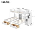 thumbnail image 2 of Harper & Bright Designs Triple Bunk Bed with Stairs and Storage Drawers, Twin over Twin & Twin Triple Bunk Beds with Shelves, Wooden 3 Bed Bunk Beds, White, 2 of 12