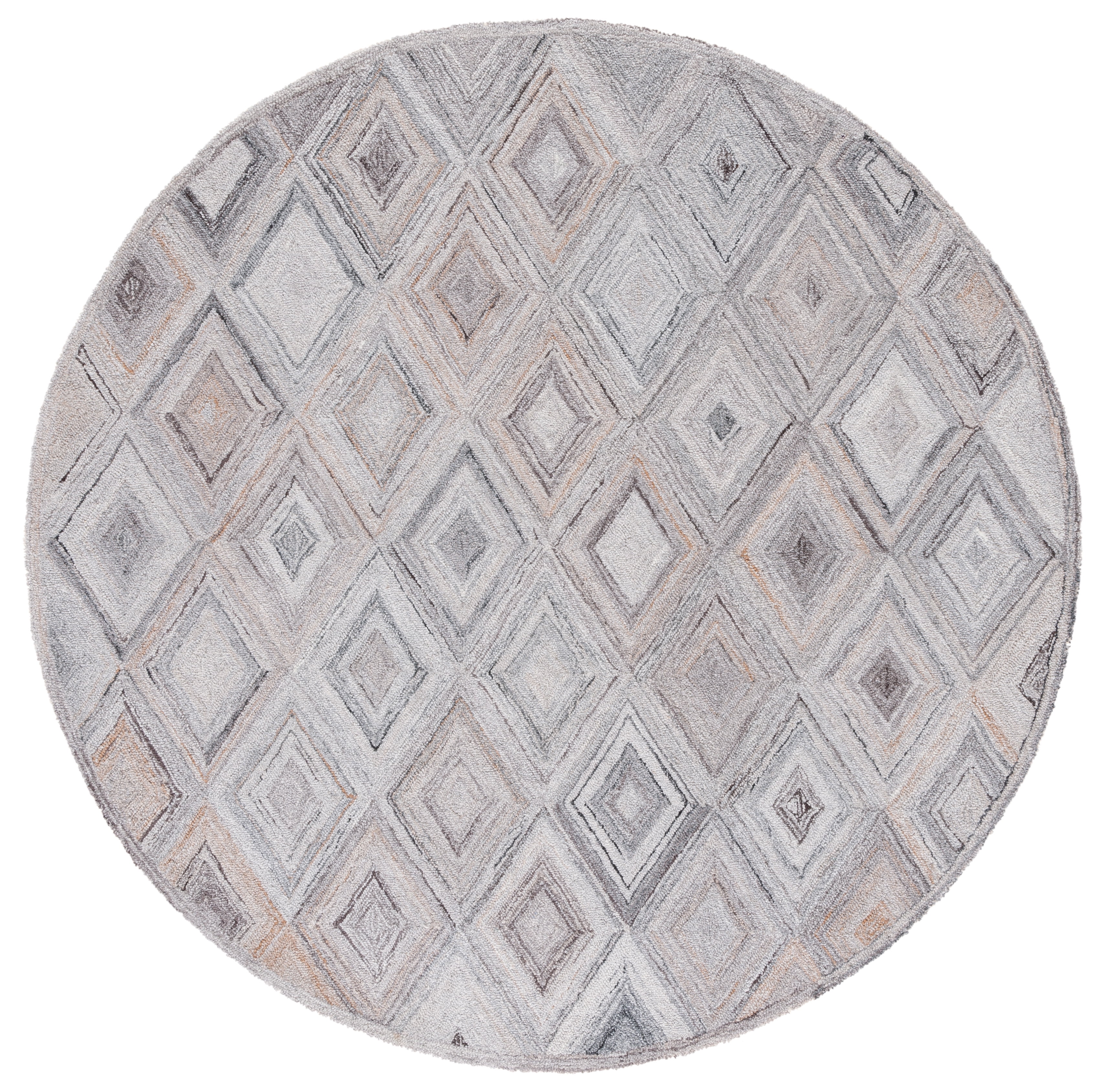 Safavieh Metro Bronte Diamond Area Rug, Gray/Light Brown, 6' x 6' Round