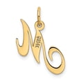 thumbnail image 3 of Diamond2Deal 14K Yellow Gold Small Script Letter M Initial Pendant for Women, 3 of 6