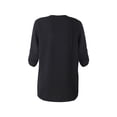 thumbnail image 3 of Qarigey Camisa de mujer con cuello en V Blusa suelta Manga larga Color sólido Top casual Prendas para la parte del cuerpo Negro XXL, 3 of 6