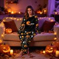 thumbnail image 6 of TOWED22 Women‘s Halloween Pumpkin Print Pajama Set, Long Sleeve Crew Neck Sleepwear with Pants, Cozy Matching Family Holiday Outfit,S, 6 of 7