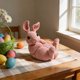 thumbnail image 4 of Yusimy Easter Bunny Ornament Flocked Texture Cute Figurine for Home Tabletop Garden Easter Decor, 4 of 6