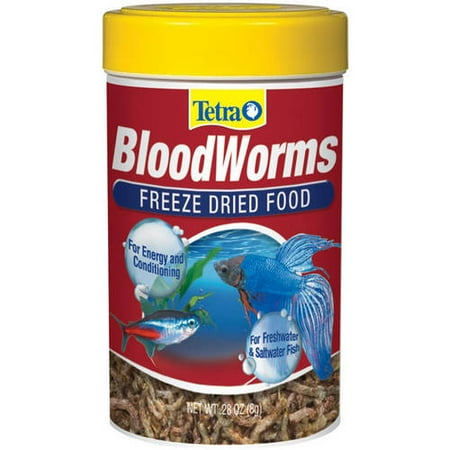 Tetra Freeze Dried Bloodworms for Fresh and Saltwater Fish, 0.28 oz