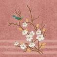 thumbnail image 3 of Authentic Hotel and Spa  Turkish Cotton Blue Bird Embroidered Tea Rose Bath Towel, 3 of 3