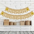 thumbnail image 3 of PAMINGONO Multi Color Linen Birthday Party Banner Burlap Hanging Flag Ornament, 3 of 5