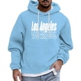 thumbnail image 2 of Gibobby Sudaderas hombre Sudadera con capucha de forro polar para hombre mezcla de algodón color liso con cordón(Azul celeste,M), 2 of 3