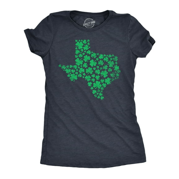 Womens Texas State Clover T Shirt Funny St Pattys Day Parade Four Leaf Shamrock Tee for Ladies Womens Graphic Tees