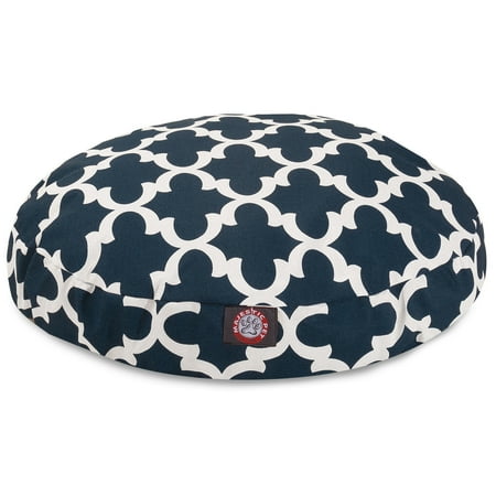 UPC: 0788995508816 | Majestic Pet | Trellis Round Pet Bed For Dogs  Removable Cover  Navy  Medium