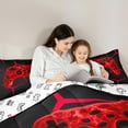 thumbnail image 5 of Castle Fairy Red Gamepads 3 Pieces Queen Comforter Set,3D Geometric Ultra Soft Bedding Sets,Video Game Bedding Comforter Set,Luxury Boys Bedroom Decor,Reversible, 5 of 8
