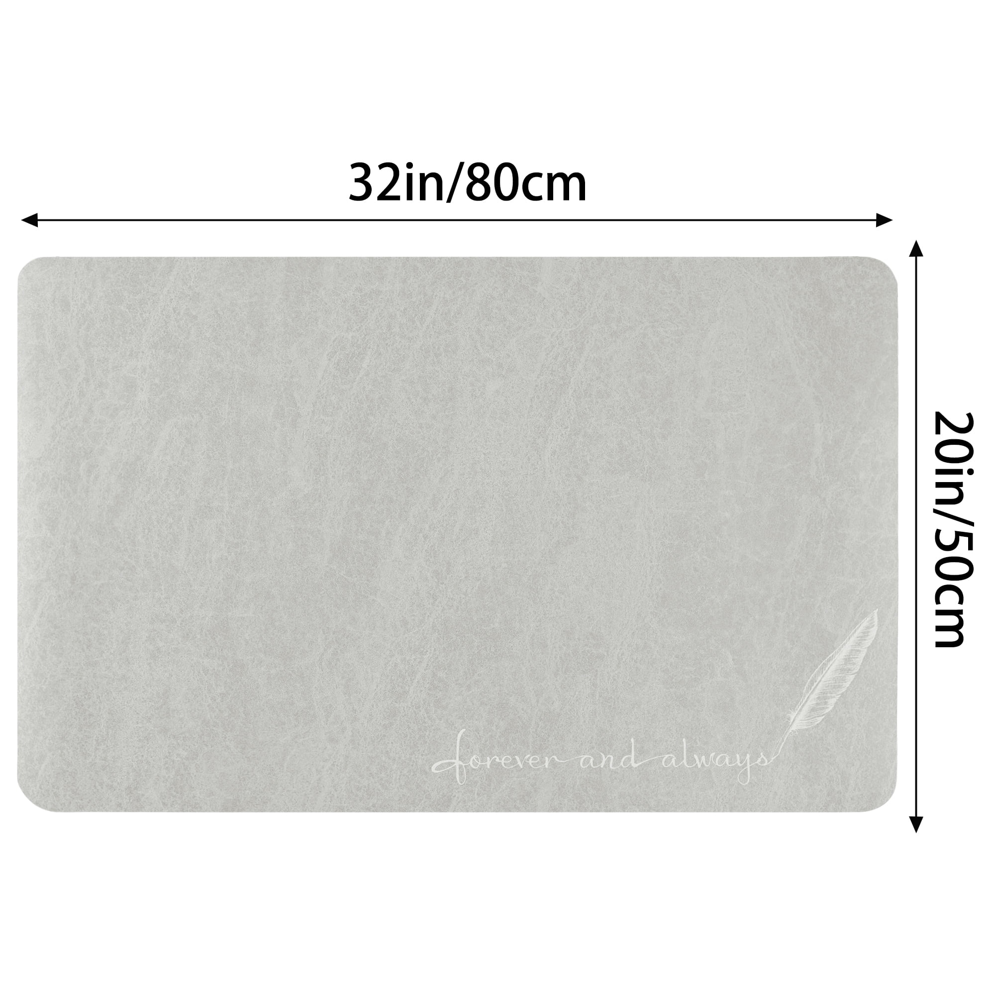 Unique Bargains Absorbent Bath Mat Non-Slip Floor Rug for Bathroom Kitchen Shower Sink Grey Feather-3 20"x32"