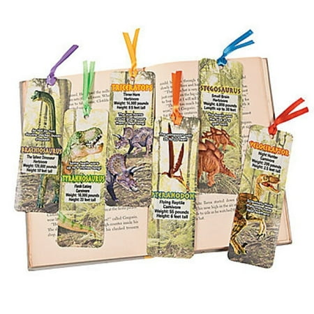 48 ~ Dinosaur Bookmarks ~ 2" x 6" Laminated cardstock with satin ribbon ~ New, 48 ~ Dinosaur Bookmarks ~ New in sealed package. By FXOT,USA