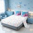 thumbnail image 4 of Homewish Glitter Stars Queen Bedding for Girls, Rainbow Galaxy Bedding Comforter Set Queen, Blue Pink, Colorful Stars Reversible, 7 Pieces, 4 of 7