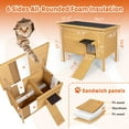 thumbnail image 5 of Outdoor Cat House Insulated for Multiple Cats, Weatherproof Large Wooden Pet House, Feral Cat Shelter, Foldable Ladder and Acrylic Side Window, Brown, 5 of 7