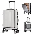 thumbnail image 1 of NEW fashion travel suitcase with wheels 20'' carry on luggage small bag rolling luggage front open trolley case travel bag 10 kg My Lux Decor Round, 1 of 12