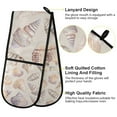 thumbnail image 2 of Yayeee Double Oven Mitt Kitchen Heat Resistant Baking 35" x7" Quilted Glove, Orange Watercolor Seashells, 2 of 6
