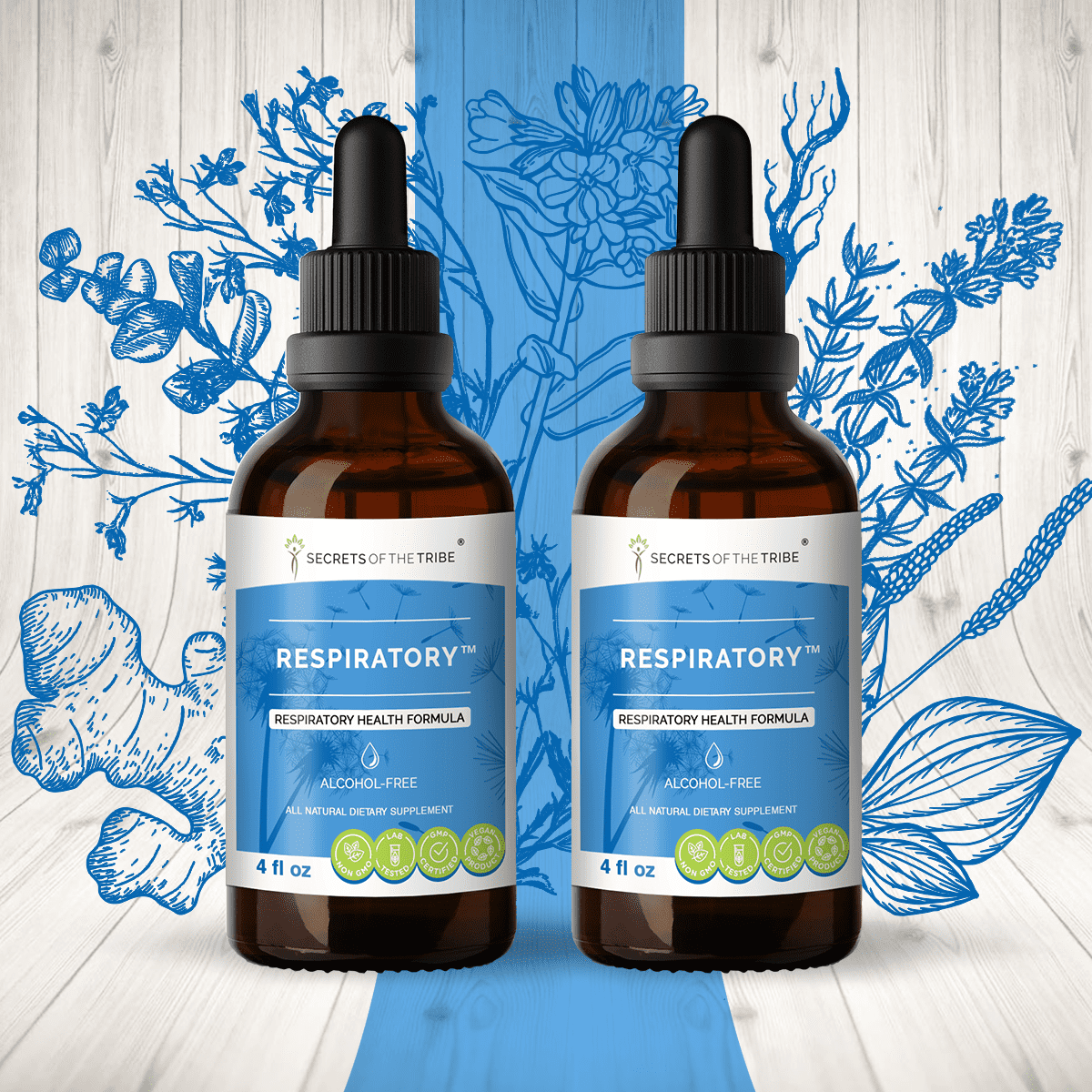 Respiratory AlcoholFREE Extract, Tincture, Glycerite Ginger, Lungwort