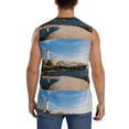 thumbnail image 4 of Uemuo Lighthouse Pattern Men's Sleeveless T-Shirt,Muscle Athletic Tank Top, Moisture-wicking Quick-dry Breathable Classic Tee Top for Gym Run Outdoor Sports-Small, 4 of 8