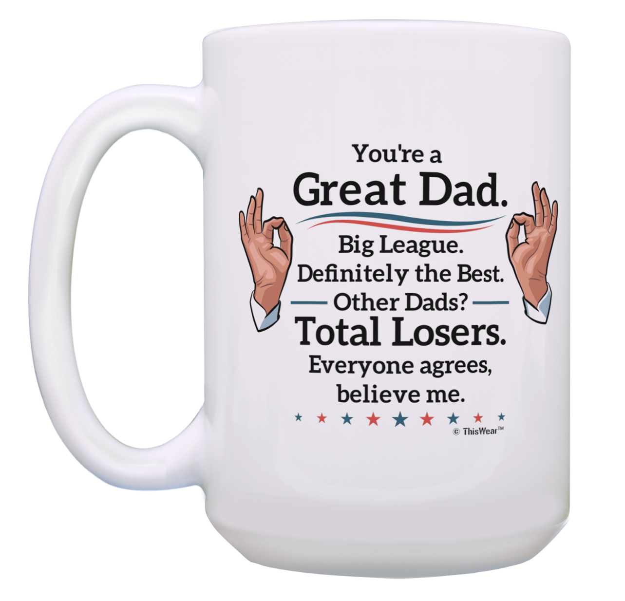 ThisWear Funny Dad Mug Set Great Dad Big League Definitely Mug Great Coffee Mugs Dad Gag Gifts Best Dad Mug Set Best Dad Coffee Cup Set 2 Pack 15oz Coffee Mugs - image 2 of 4