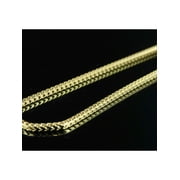 Solid 10K Yellow Gold Franco Box Link Chain Necklace 1.3 MM 16-30 Inches