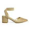 thumbnail image 3 of BURUDANI Womens Low Block Chunky Heel Ankle Strap Dress Pumps Shoes, 3 of 4