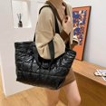 thumbnail image 3 of Autumn and Winter Women Down Bag Color Single Shoulder Bags Large Capacity Rhombic Lattice Handbag, 3 of 8