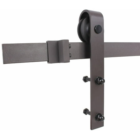 Rust Steel Door - TMS 8FT Country Antique Style Interior Sliding Barn Door Track Hardware Kit Dark Coffee Steel