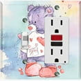 thumbnail image 1 of Metal Light Switch Wall Plate Outlet Cover (Love Friend Purple Teddy Bear Heart Pillow - Single Toggle Single Rocker), 1 of 2
