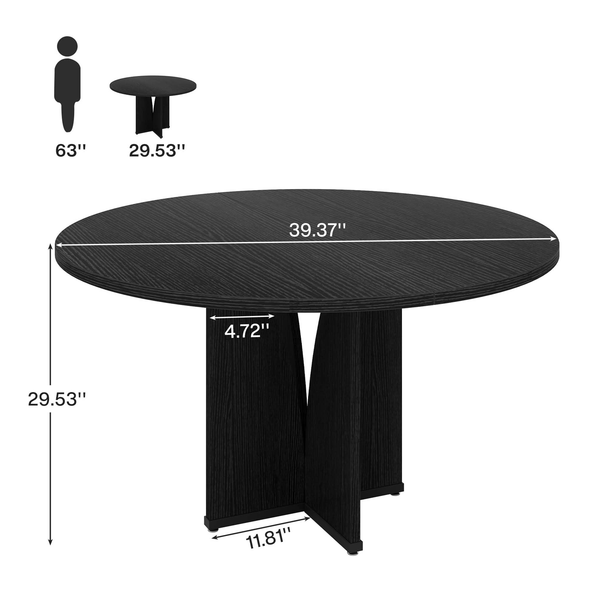 Dovelina 39" Round Dining Table for 4, Modern Kitchen Table, Small Space for Apartment, Dining Nook, Small Kitchen