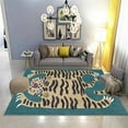 thumbnail image 3 of Animal Tiger Area Rug, Vintage Boho Animal Tiger Print Pattern Green Rugs, Colorful Moroccan Soft Washable Non-Slip Rug for Living Room Classroom Nursery Decor 3x5ft, 3 of 7