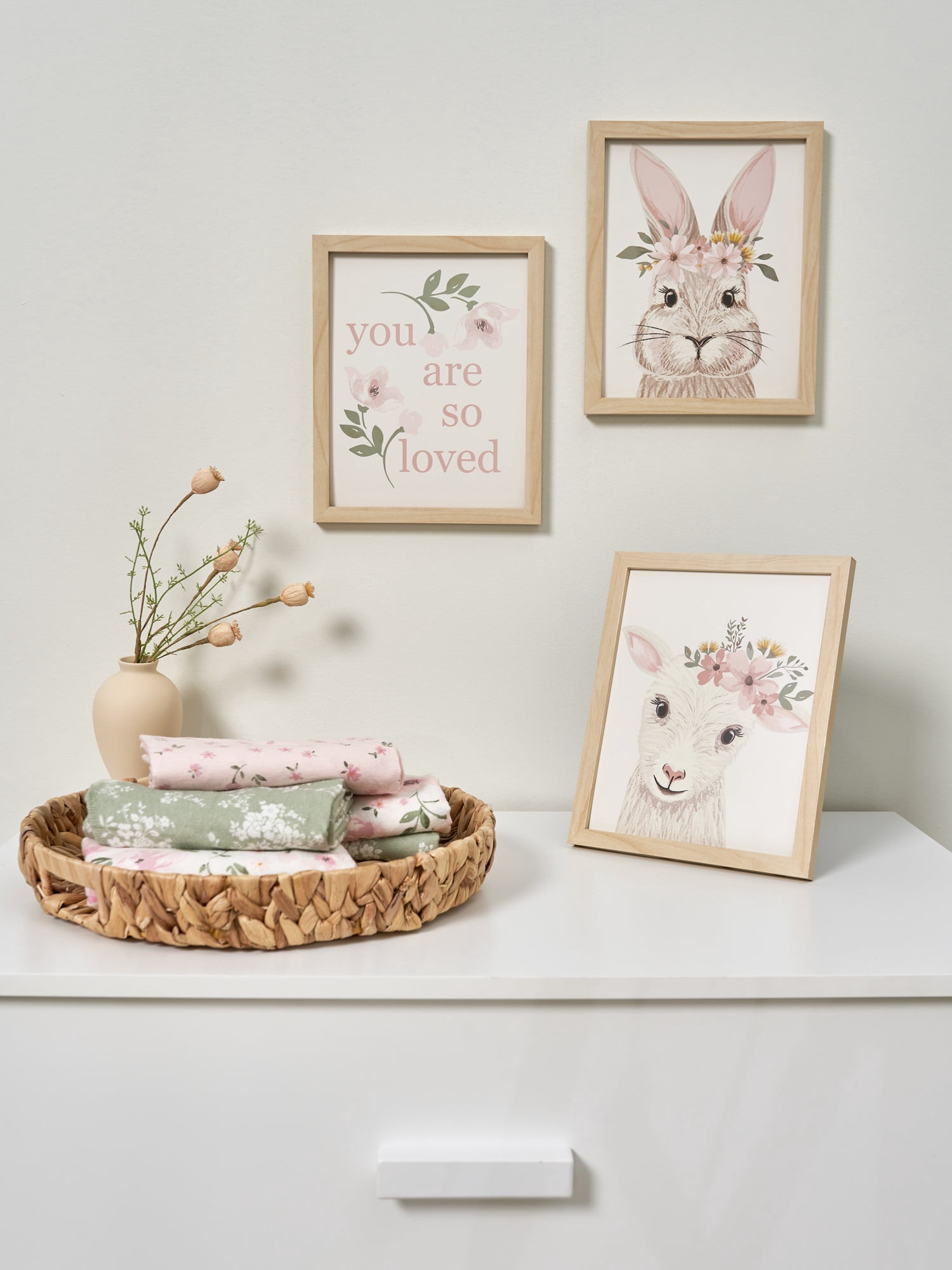 Modern Moments By Gerber Baby Unframed Wall Art, 3 Piece Set, Ivory Floral