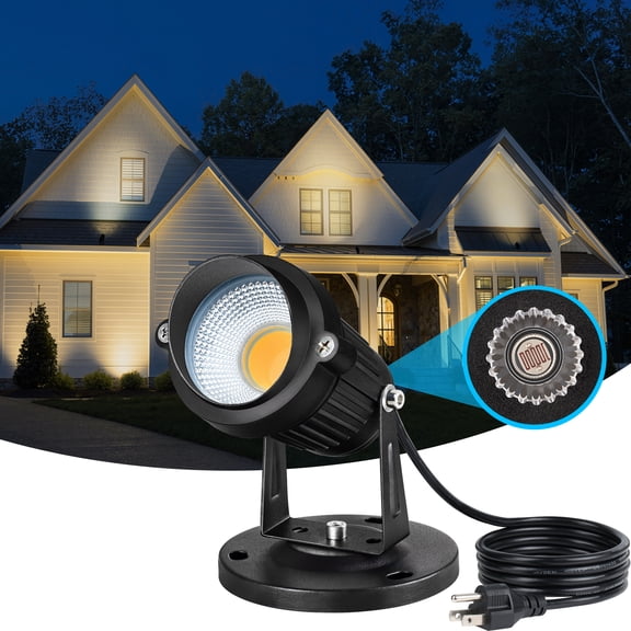 SUNVIE Dusk to Dawn Outdoor Spotlight 7W LED Landscape Lighting with Photocell Sensor for Yard