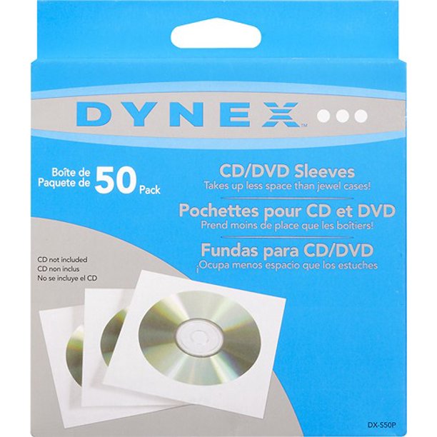 Dynex™ 50Pack CD/DVD Sleeves White