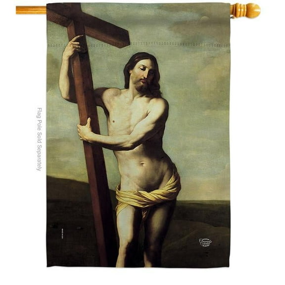 Ornament Collection H192551-BO Risen Christ Religious Faith Double-Sided Garden Decorative House Flag, Multi Color