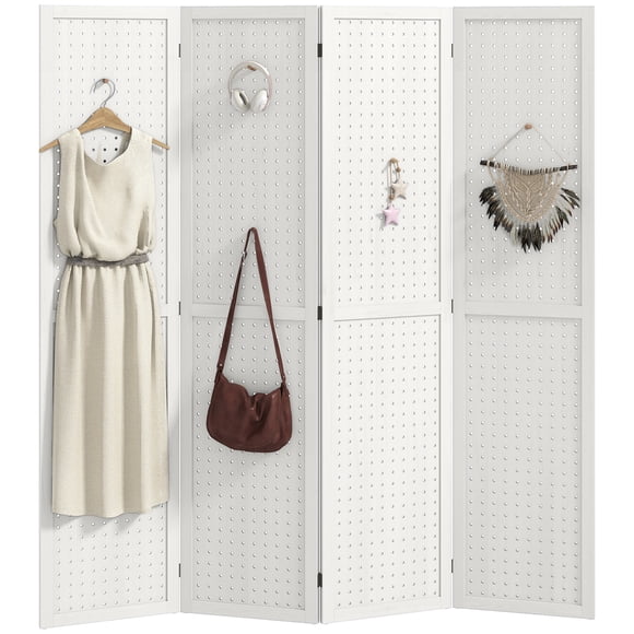 HOMCOM Cloison Pliante à 4 Panneaux Écran d'Intimité Intérieur Décoration pour la Maison