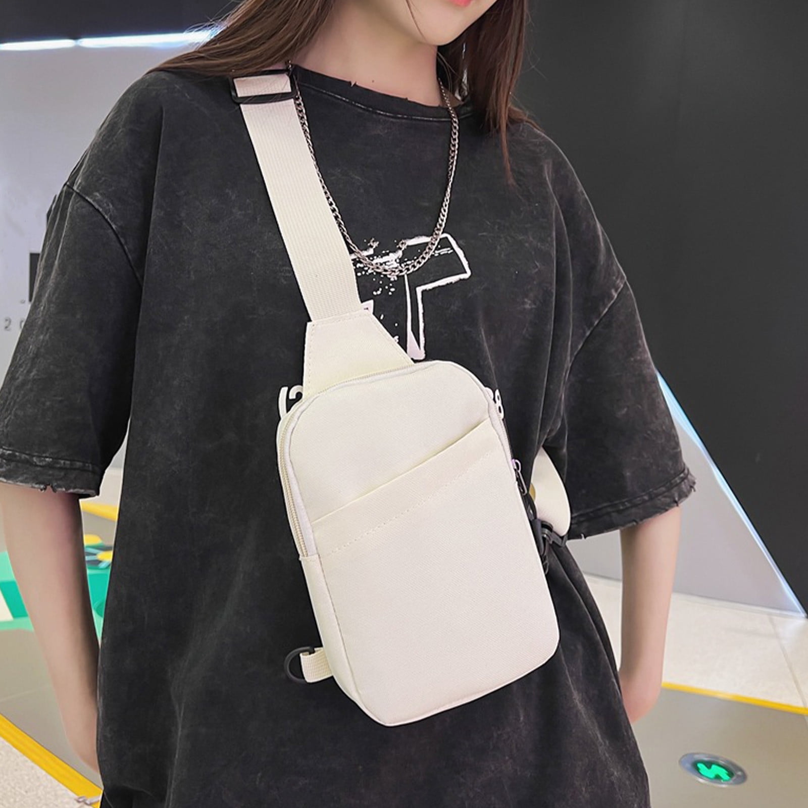 Sac Nylon Mains Libres Sac Bandoulière étanche Unisexe - Sport Plein Air Téléphone Portable Sac Main Libre Réglable