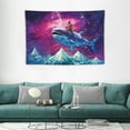 thumbnail image 2 of Chilfamy Funny Tapestry Astronaut Riding Whale Tapestry Boho Mountain Forest Tapestry Space Galaxy Stars Clouds Tapestries Wall Hanging Art for Bedroom Living Room Dorm Decor(60x40 Inch&nbsp;) 60x40in, 2 of 7