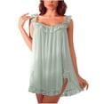 thumbnail image 1 of XIAONU Women's Lace Trim Sheer Nightgown Set Loose Sleeveless Square Neck Sleep Set Sheer Alluring Sleep Nightdress, 1 of 2