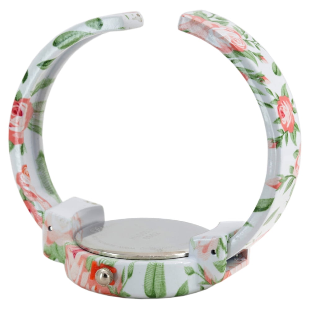 Blekon Collections Women’s Cuff Bangle Watch – Elegant Flower Design Bracelet Timepiece, Fashion Jewelry Wristwatch for Ladies, Stylish Dress Gift, Multiple Design Options