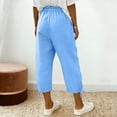 thumbnail image 5 of Axiiglly Womens Capri Pants High Rise Adjustable Waist Cropped Pants with Pockets, Gifts for Her, S-3XL, 5 of 9