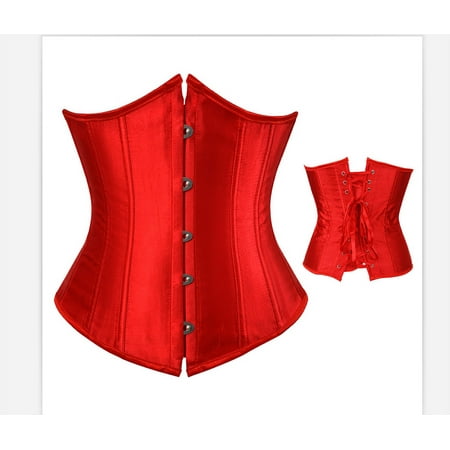 

Women Satin Waist Lace Up Waist Cincher Shaper Training Underbust Corsets S-XXXL