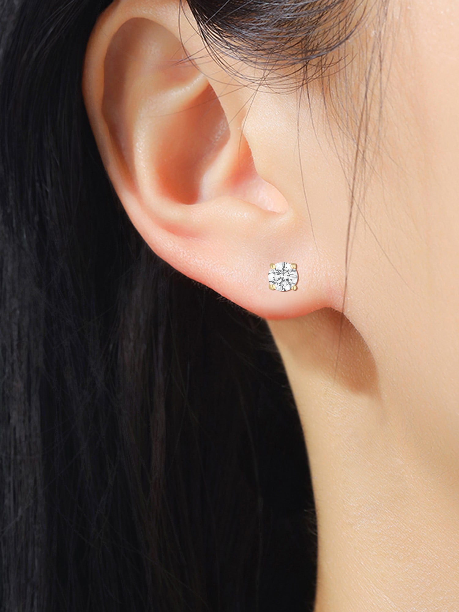Brilliance Fine Jewelry Simulated Diamond Round and Square Earring Set in 14KT Gold Plated Sterling Silver