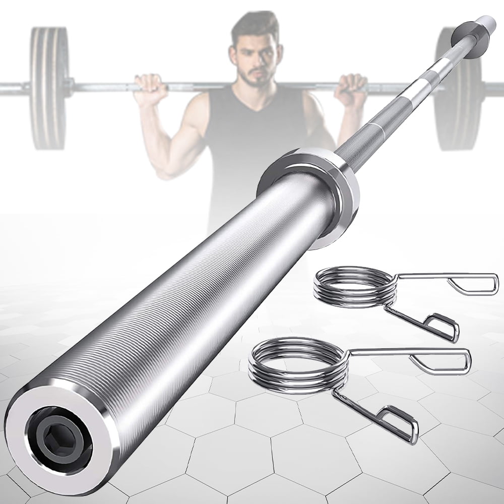 Fitness Olympic Bar Bench Press Barbell Chrome Weight Bar 1200lbs Capacity 79”