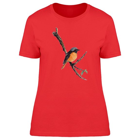Orange Belly Bird On Branch Tee Women's -Image by Shutterstock